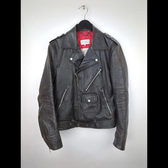 Maison Martin Margiela Other - MAISON MARTIN MARGIELA Men's Sz IT54 US 42 L Black Leather Perfecto Jacket Italy